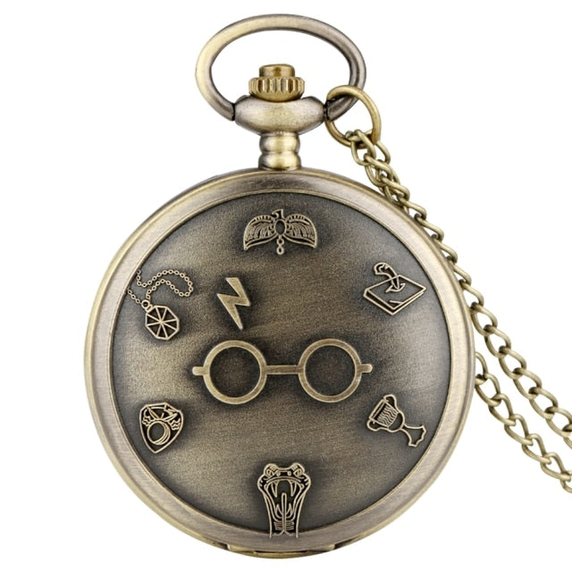 Bronze Harajuku Clock Lightning Quartz Pocket Watch