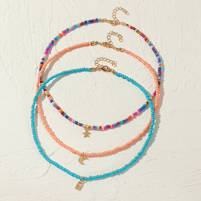 Fashion Boho Beads Choker Necklaces