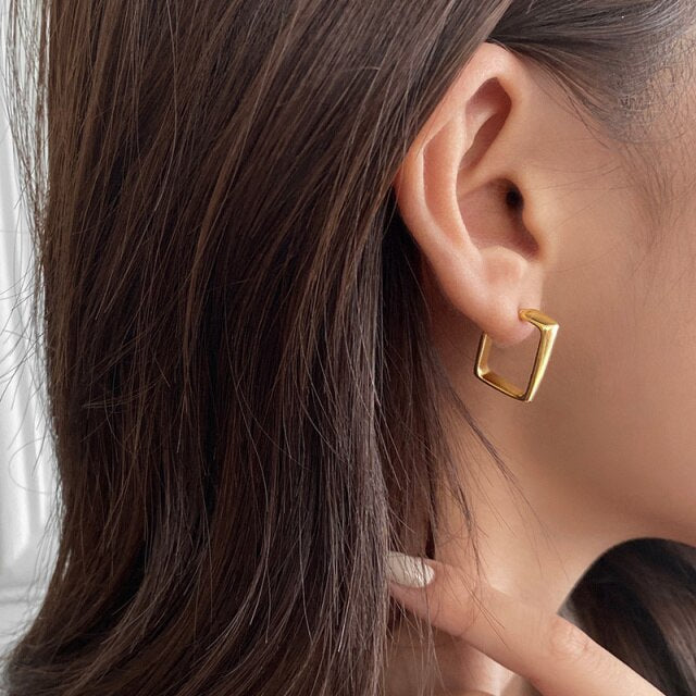 Trendy Hollow Chain Hoop Earrings
