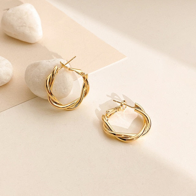 Trendy Hollow Chain Hoop Earrings
