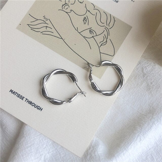 Trendy Hollow Chain Hoop Earrings