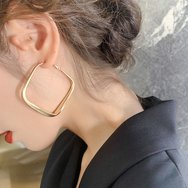 Trendy Hollow Chain Hoop Earrings