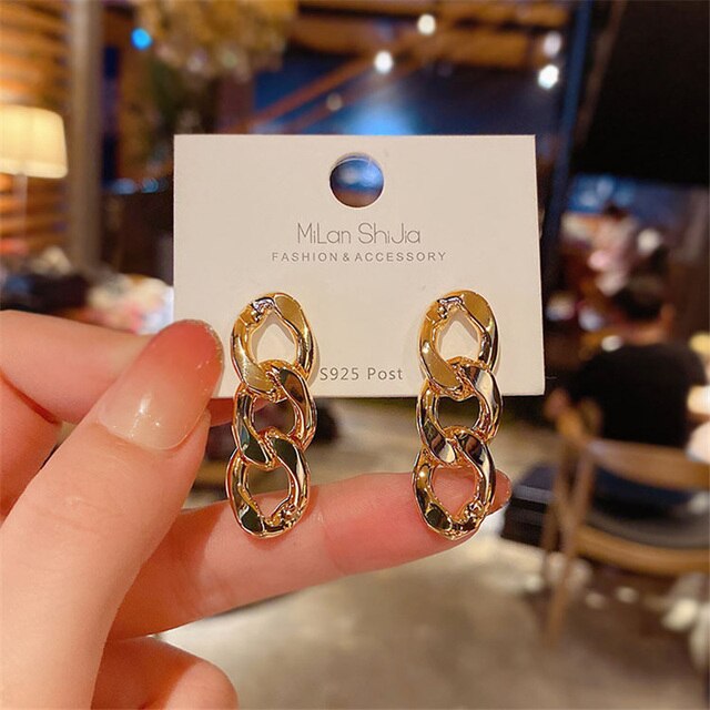Trendy Hollow Chain Hoop Earrings