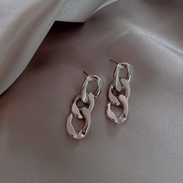 Trendy Hollow Chain Hoop Earrings