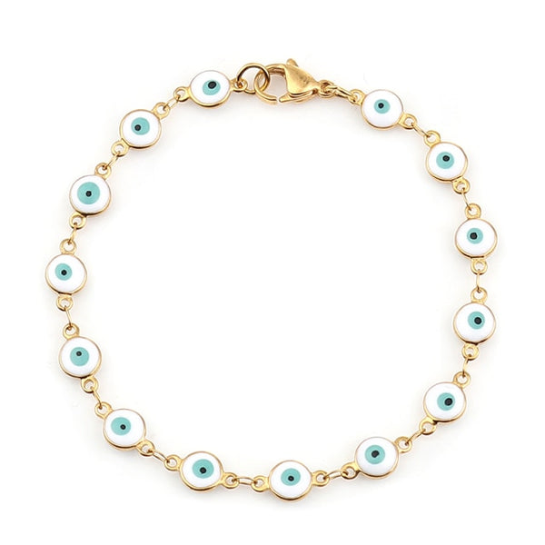 Pulsera de esmalte con forma de ojo malvado de colores