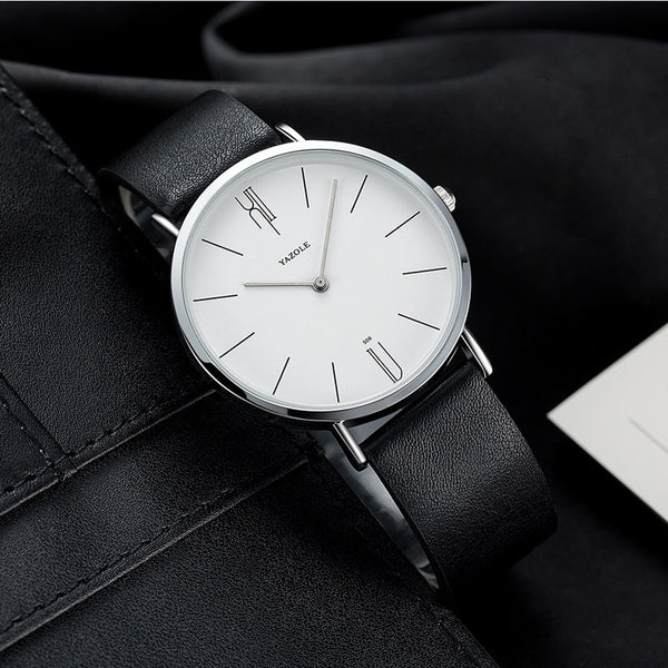 Relojes de pulsera de cuarzo de cuero de lujo para hombre