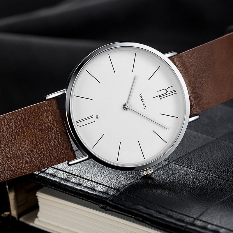 Luxury Men Watch Leather Quartz Wristwatches
