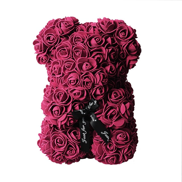 Red Bear Rose and Rose Teddy Dog Flower Artificial