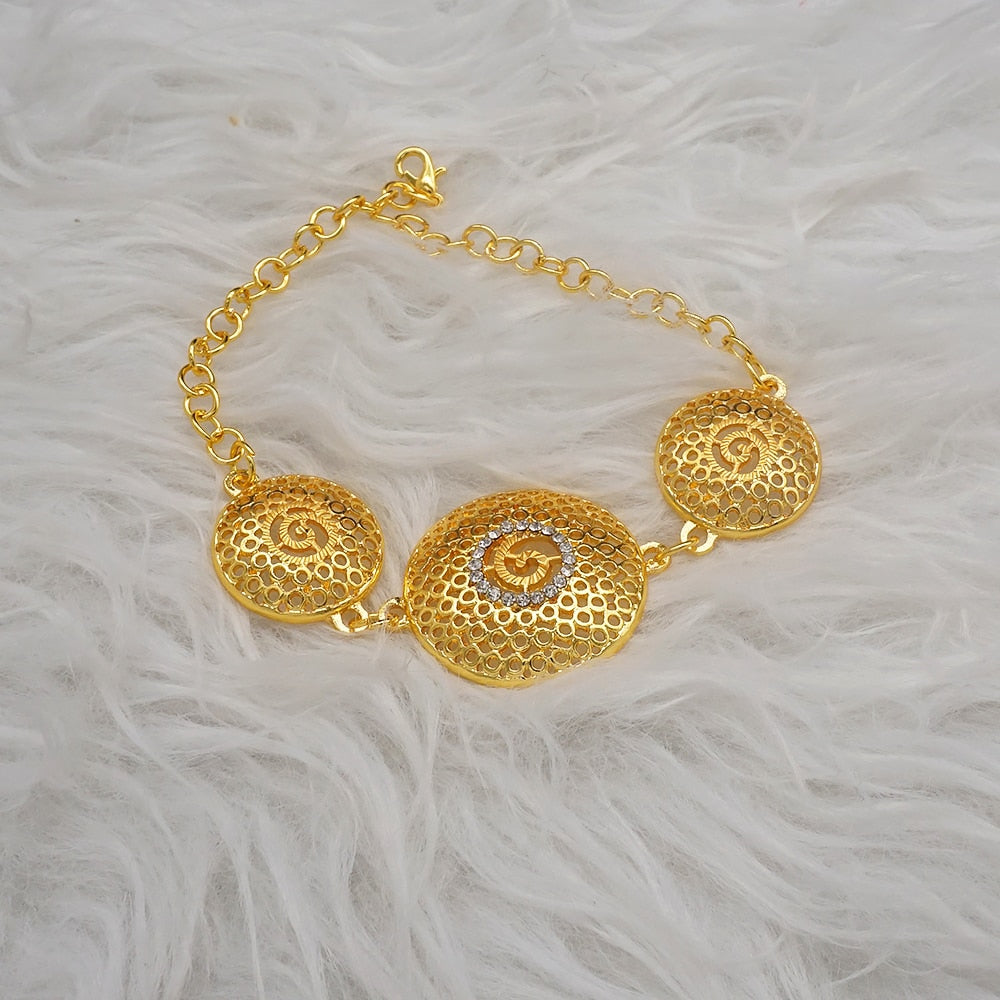 Dubai Nigeria Crystal Long tassel Necklace Sets