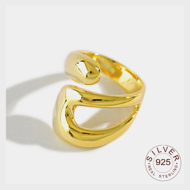 925 Sterling Silver interwave Ring Classic Round Finger Ring