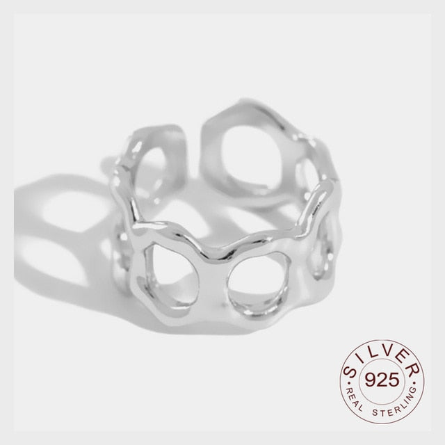 925 Sterling Silver interwave Ring Classic Round Finger Ring
