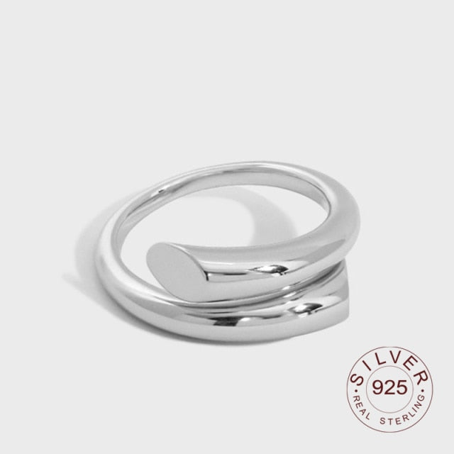 925 Sterling Silver interwave Ring Classic Round Finger Ring