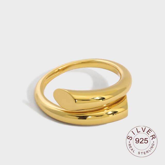 925 Sterling Silver interwave Ring Classic Round Finger Ring