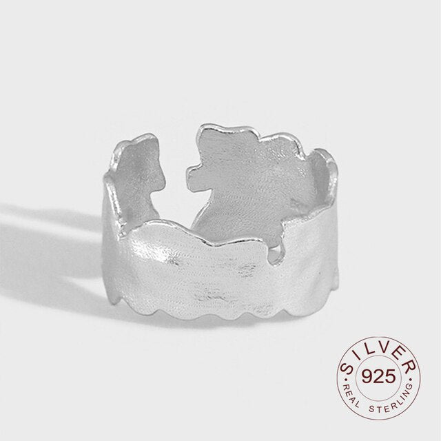 925 Sterling Silver interwave Ring Classic Round Finger Ring