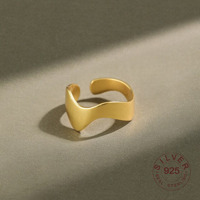 925 Sterling Silver interwave Ring Classic Round Finger Ring
