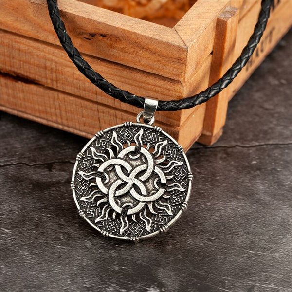Collares de cadena con brújula vikinga