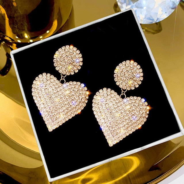 Women's Luxurious Geometric Full Rhinestone Earrings