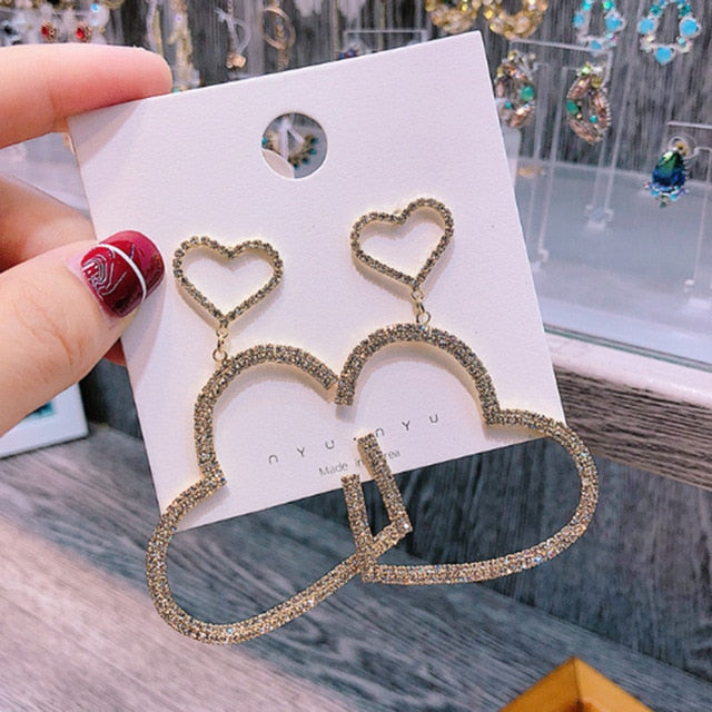 Women's Luxurious Geometric Full Rhinestone Earrings