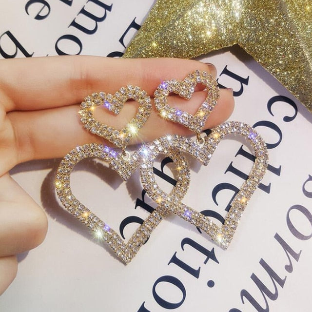 Women's Luxurious Geometric Full Rhinestone Earrings