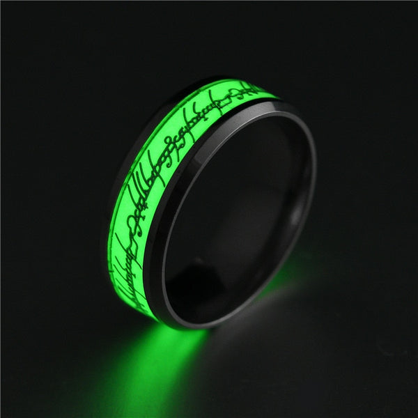 Anillo luminoso de acero inoxidable 316L para hombre