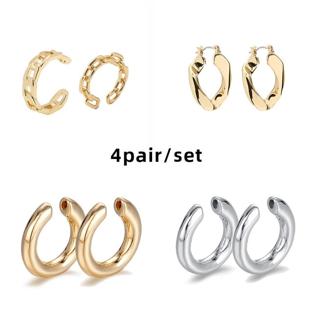Trendy Pearl Clip on Earrings Earcuffs