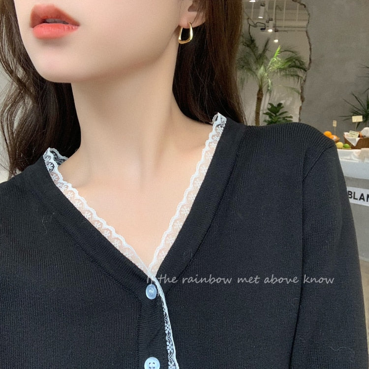 New Korean Metal Round Hoop Earrings
