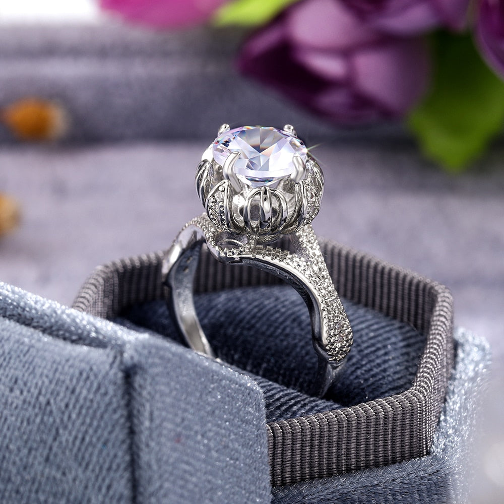 Gorgeous Women Wedding Rings Brilliant Cubic Zircon Elegant Female Party Ring