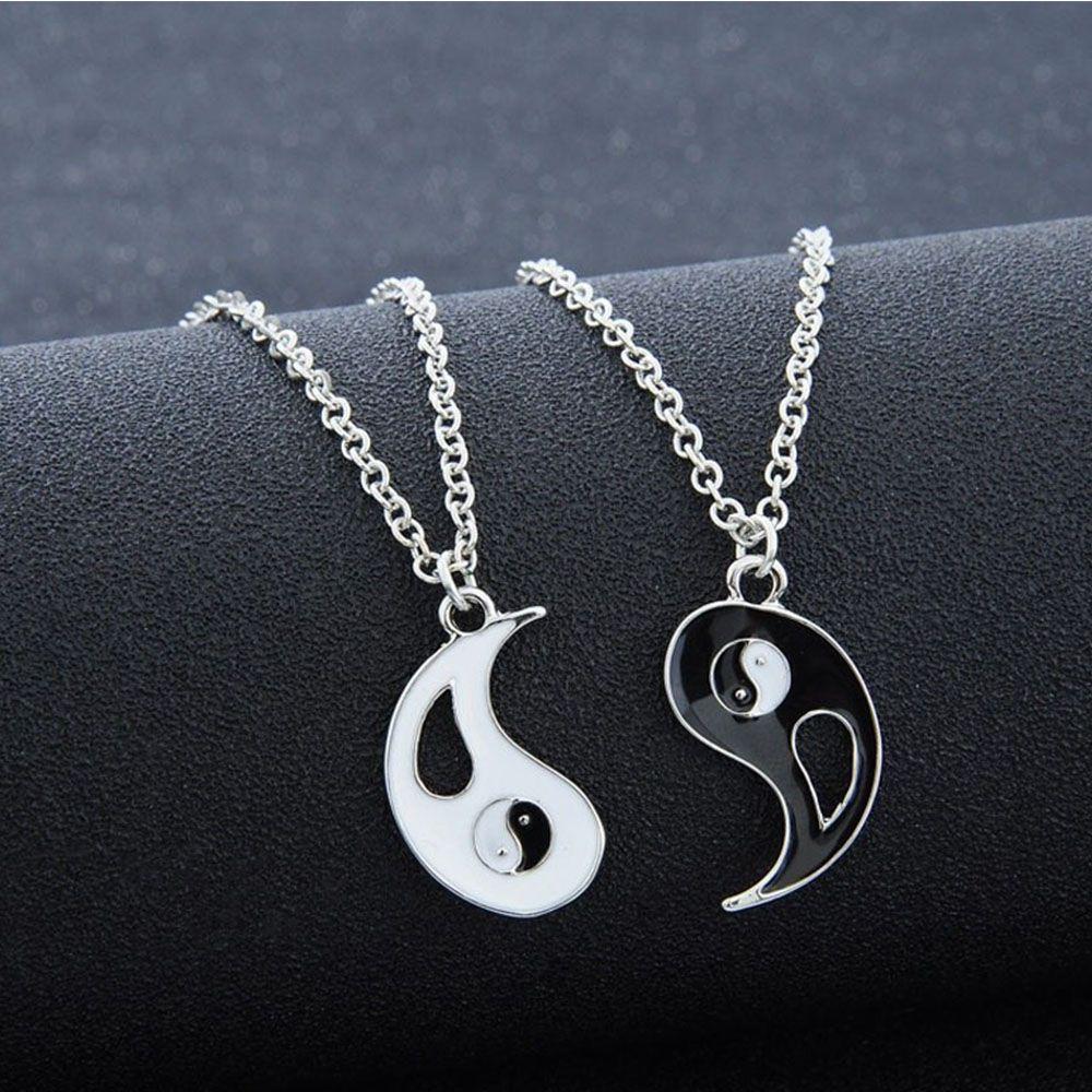 Women Stitching Heart Rainbow Friendship Couple Necklace