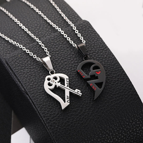 Collar con colgante de pareja de mejores amigos de moda