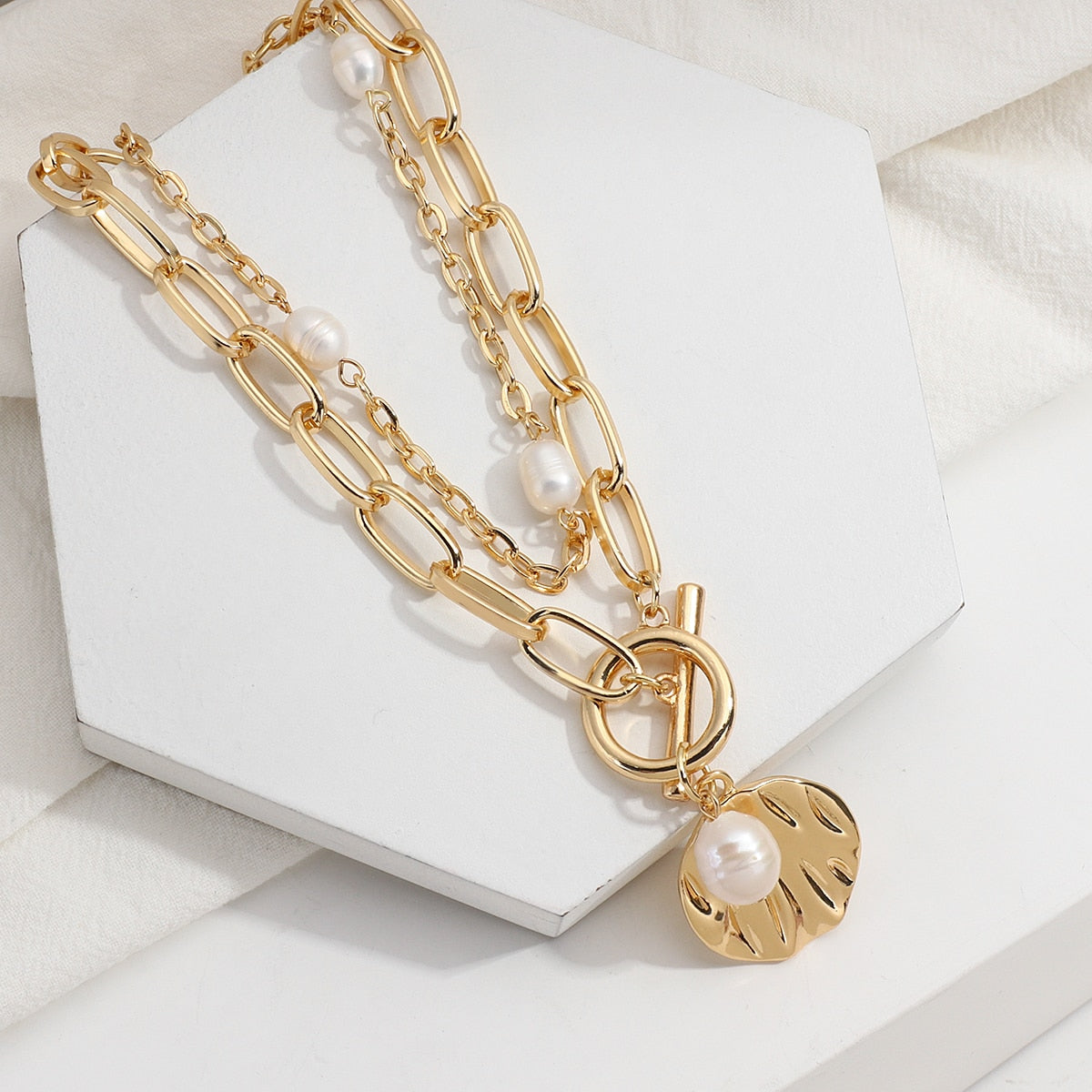 Punk Hip Hop Shell Pendant Necklace