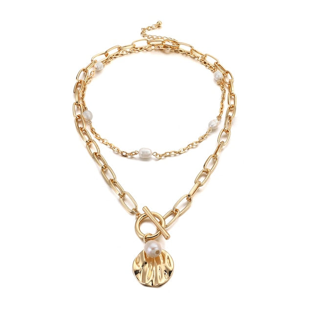 Punk Hip Hop Shell Pendant Necklace