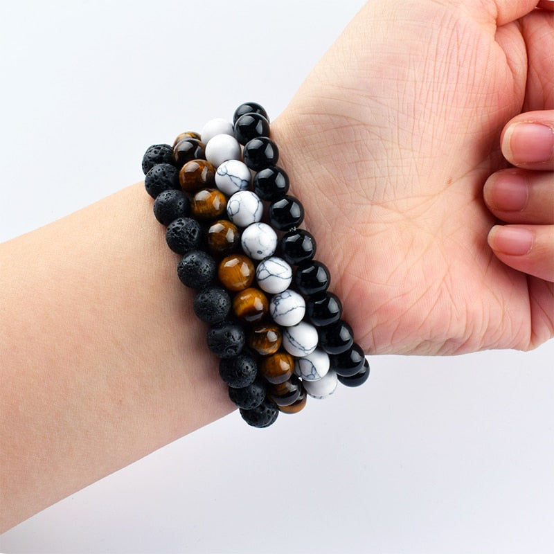 Black Onyx Lava Tiger Eye  For Women  Bracelet