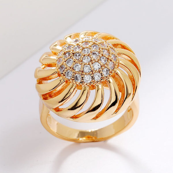 New Arrival Adorable Flower Modelling Charming AAA Zirconia Gold Ring