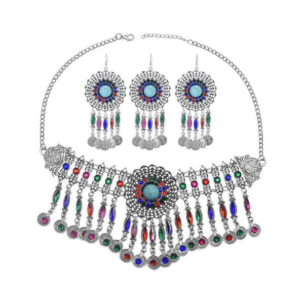 Conjuntos de joyas con borlas largas y monedas estilo bohemio