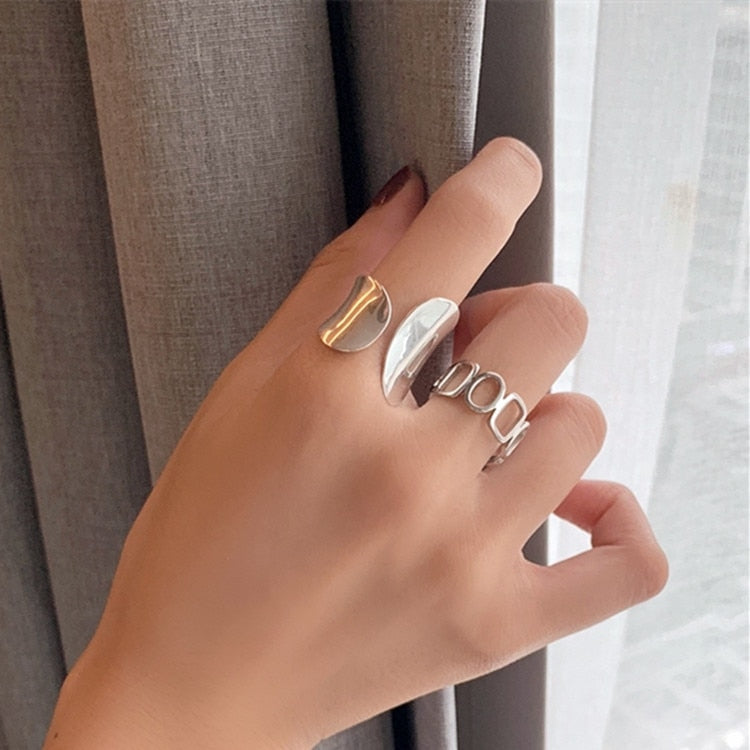 Boho Antique Silver Color Knuckle Rings
