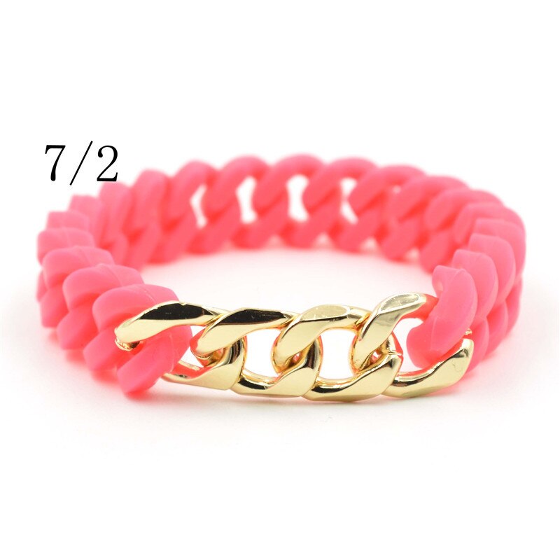 Cuban Chain titanium steel silicone twist  bracelet
