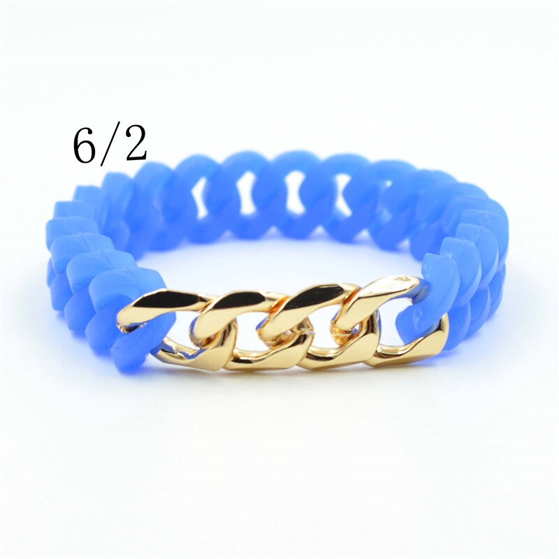 Cuban Chain titanium steel silicone twist  bracelet