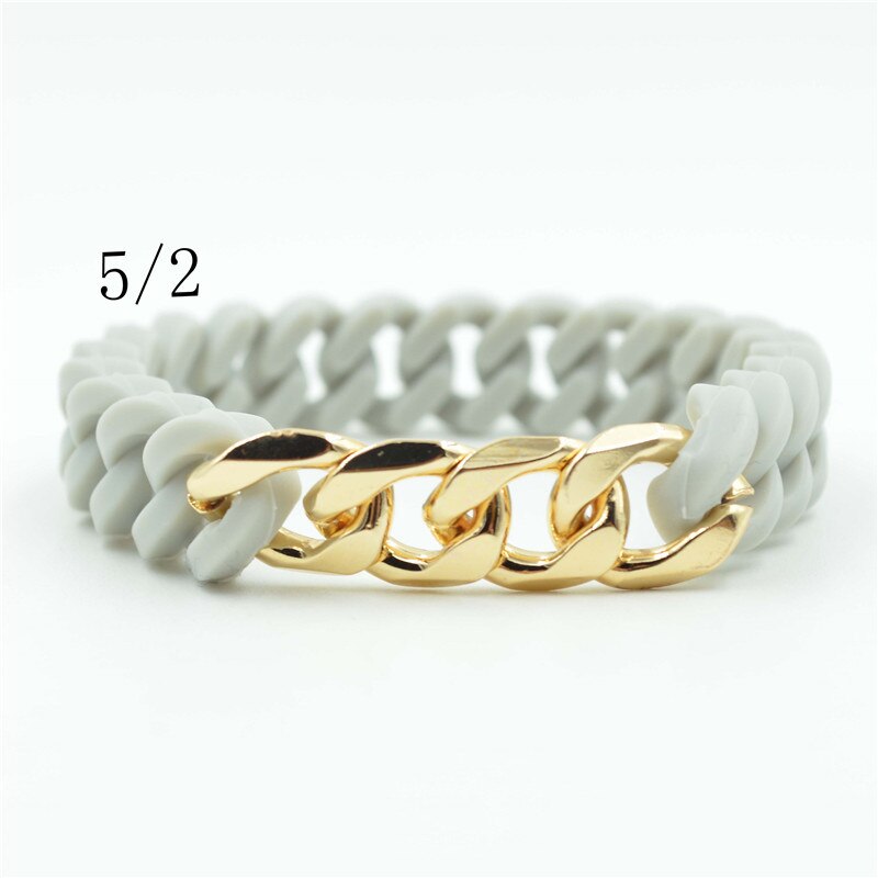Cuban Chain titanium steel silicone twist  bracelet
