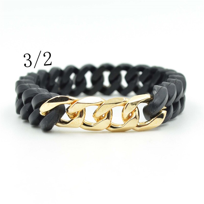 Cuban Chain titanium steel silicone twist  bracelet