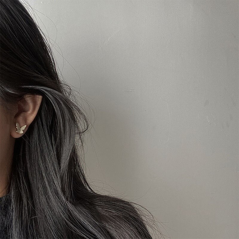 Korean Retro Acrylic Butterfly Earrings