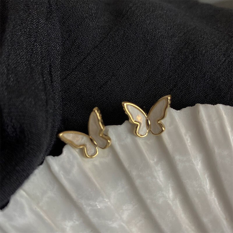 Korean Retro Acrylic Butterfly Earrings