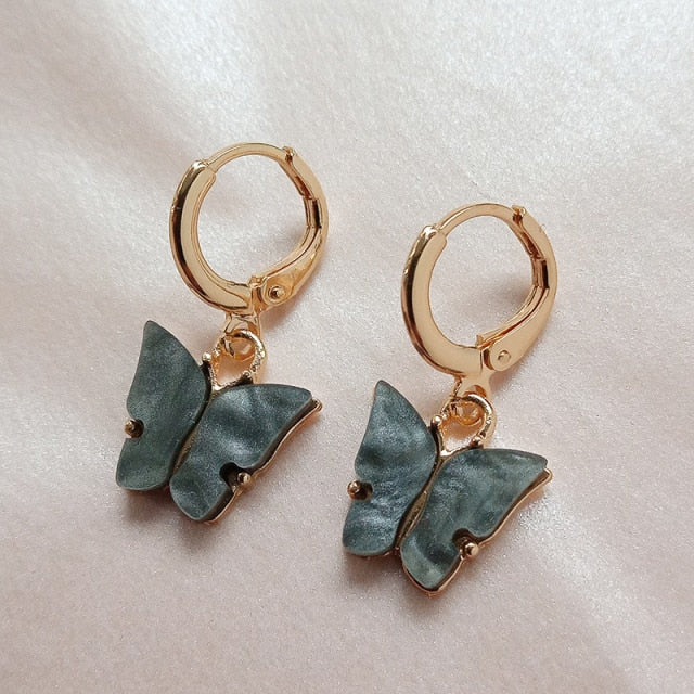Korean Retro Acrylic Butterfly Earrings