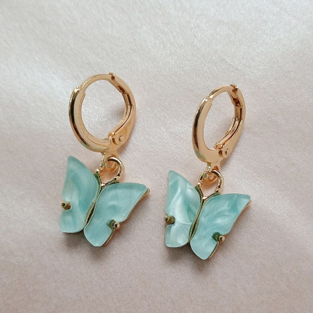 Korean Retro Acrylic Butterfly Earrings