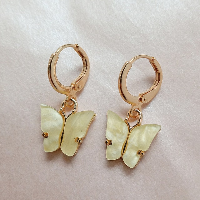 Korean Retro Acrylic Butterfly Earrings