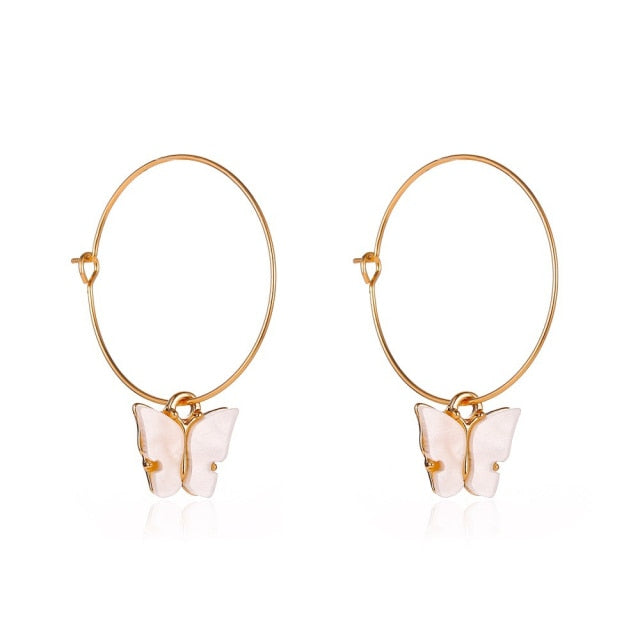Korean Retro Acrylic Butterfly Earrings