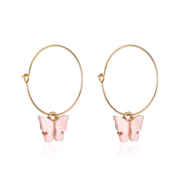 Korean Retro Acrylic Butterfly Earrings