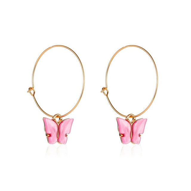 Korean Retro Acrylic Butterfly Earrings