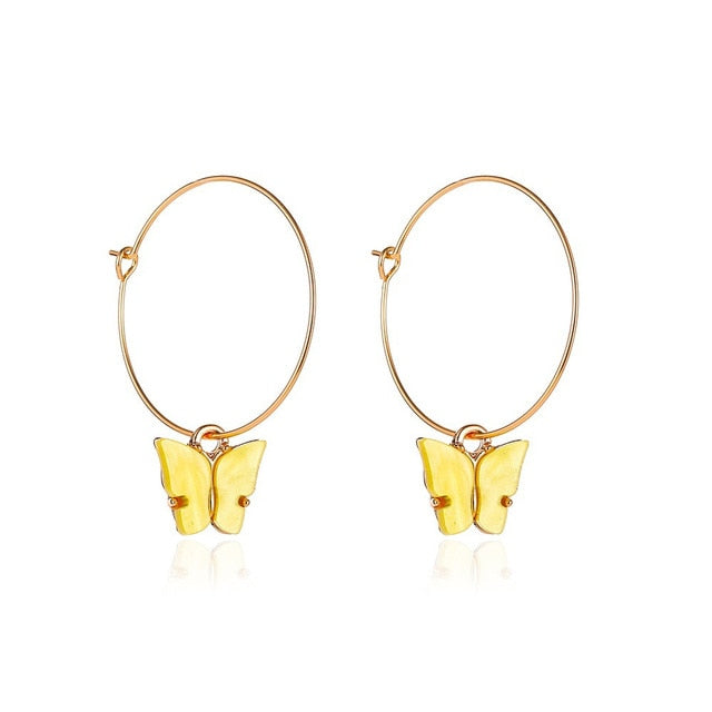 Korean Retro Acrylic Butterfly Earrings