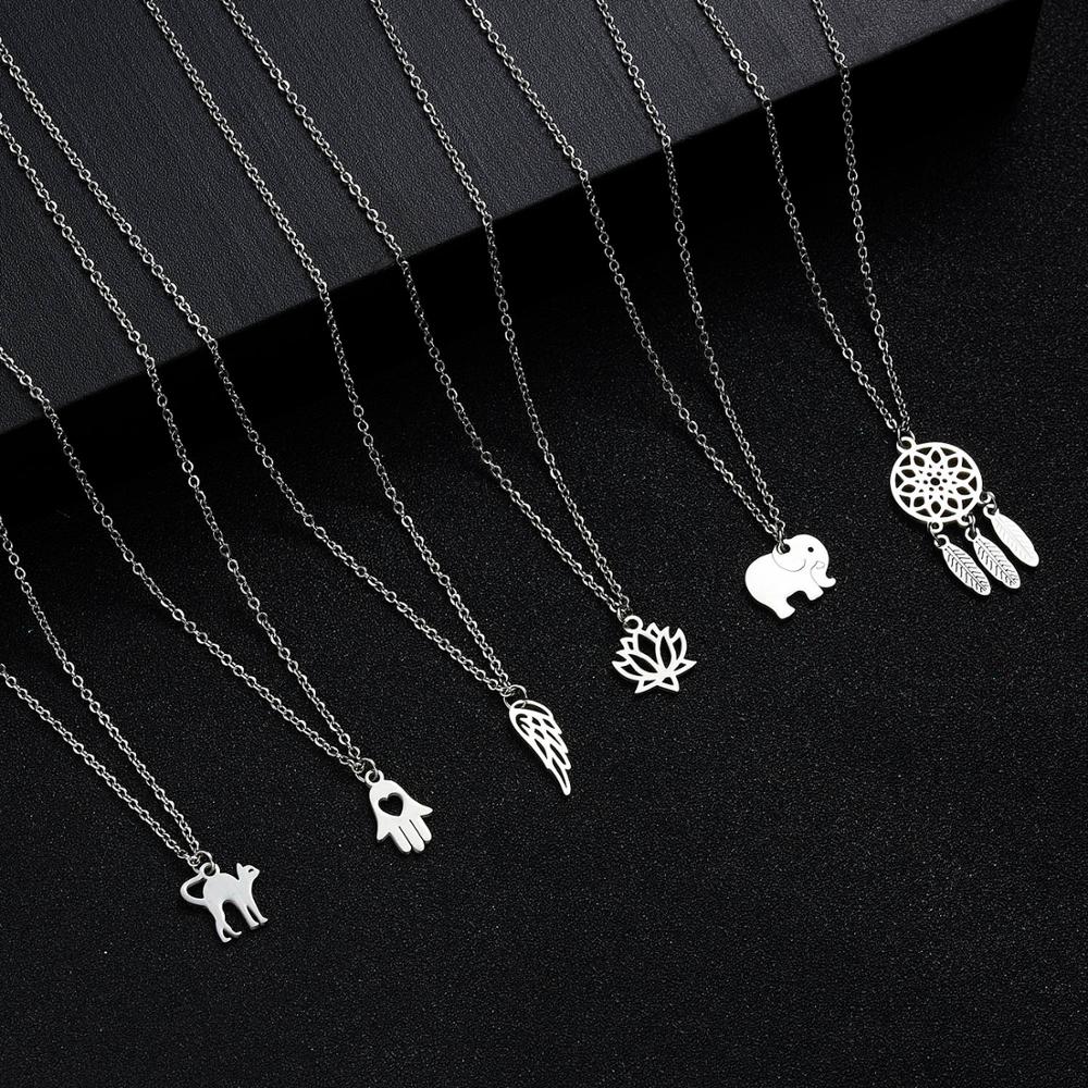 Women Fashion Yoga Lotus Pendant Necklaces