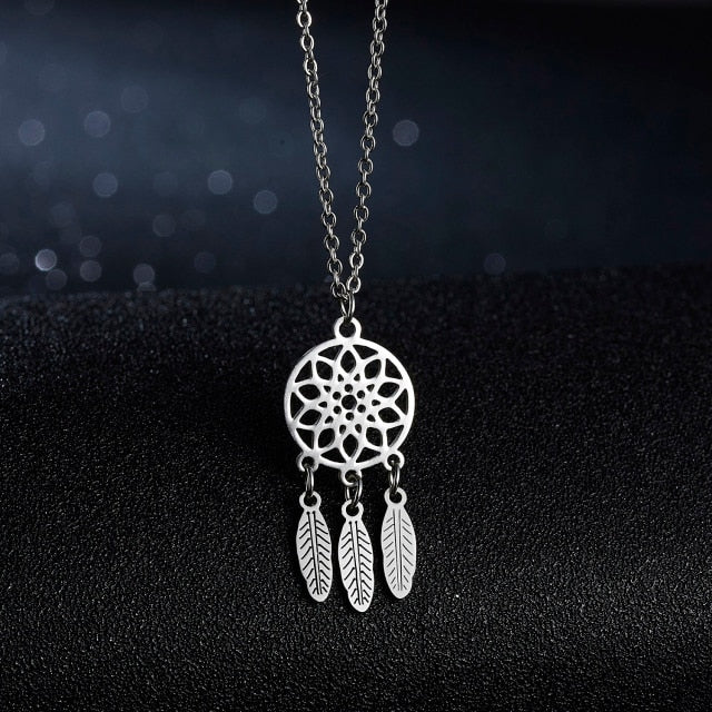 Women Fashion Yoga Lotus Pendant Necklaces